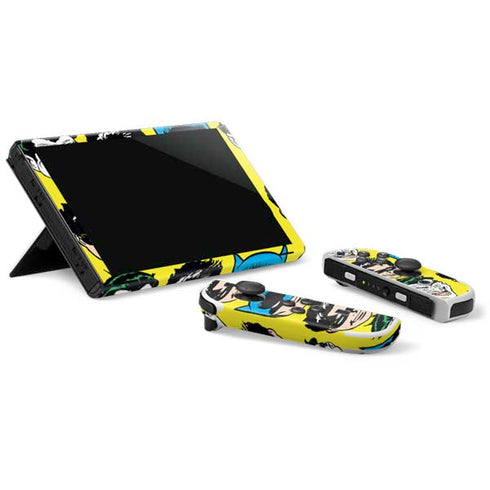DC Comics Batman Vintage Character Pattern - Joker and Robin Nintendo Switch OLED (2021) Skin